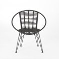 thumbnail image 3 of Noble House Highland Outdoor Wicker Dining Chair in Gray and Black (Set of 2), 3 of 10