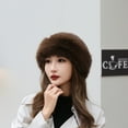 thumbnail image 6 of Gifts Fashion Cover Head Cap Ear Protection Solid Warm Winter Hat Faux Fur Hat Earmuffs Cap Berets BEIGE, 6 of 8