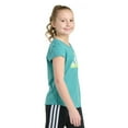 thumbnail image 3 of Girls adidas Short Sleeve Essential Tee Color: Powder Teal Size: LARGE, 3 of 4