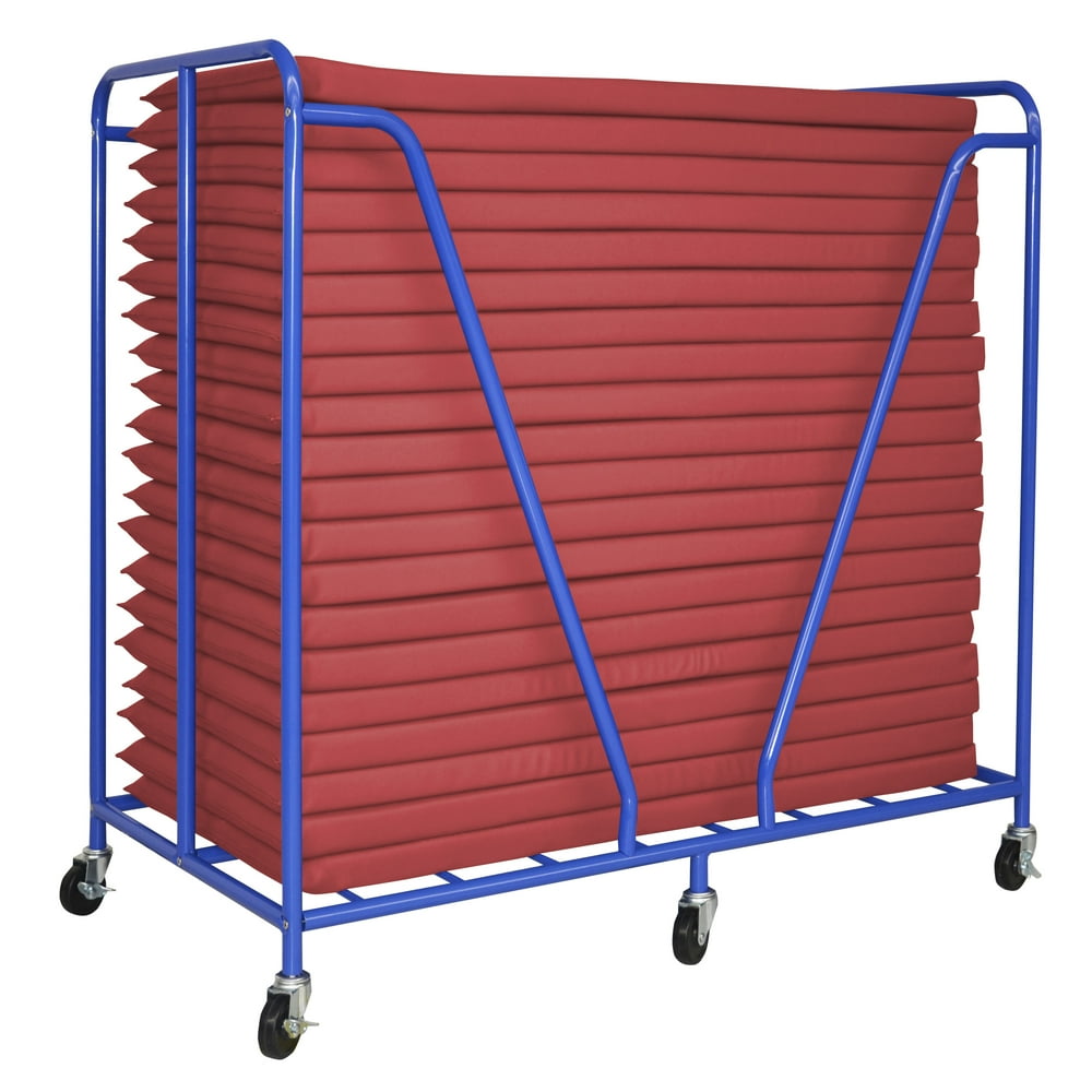Rest Mat Trolley with 20 Rest Mats and Sheets Red