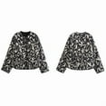 thumbnail image 2 of Women'S Oversized Print Quilted Puffer Jacket Casual Padded Coat Black M, 2 of 8
