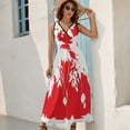 thumbnail image 7 of Green Leaf (White - Red) Sleeveless Dress women clothing new arrivals elegant dresses plus sizes, 7 of 7