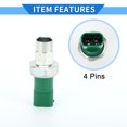 thumbnail image 4 of Sensor de interruptor de presión de A/C Unique Bargains para BMW 740iL 1995-1998 No.64538391345 Metal 1 Pcs, 4 of 6