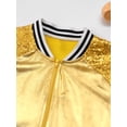 thumbnail image 5 of TTAO Kids Girls Sequins Bomber Jacket Long Sleeve Hip Hop Jazz Modern Dance Coat Performance Tops Outwear Gold 16, 5 of 7