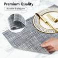 thumbnail image 4 of VCVCOO Placemats Set of 4, Vinyl/Plastic Woven Place Mats for Kitchen Table Indoor/Outdoor, Washable Placemat Wipeable Dining Table Mats Gray, 4 of 10