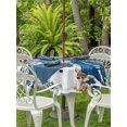 thumbnail image 2 of Outdoor Tablecloth with Umbrella Hole and Zipper, Blue Snowman Christmas Round Table Cloth 60 Inch Waterproof Tablecloth, Xmas Snowflake Gifts Winter Elk Picnic Table Cover for Patio Camping, 2 of 7