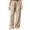 Khaki, variant on Tqcoqu Women's Solid Color Drawstring Elastic Waist Wide Leg Pants Casual Loungewear Long Trousers For Fall Winter