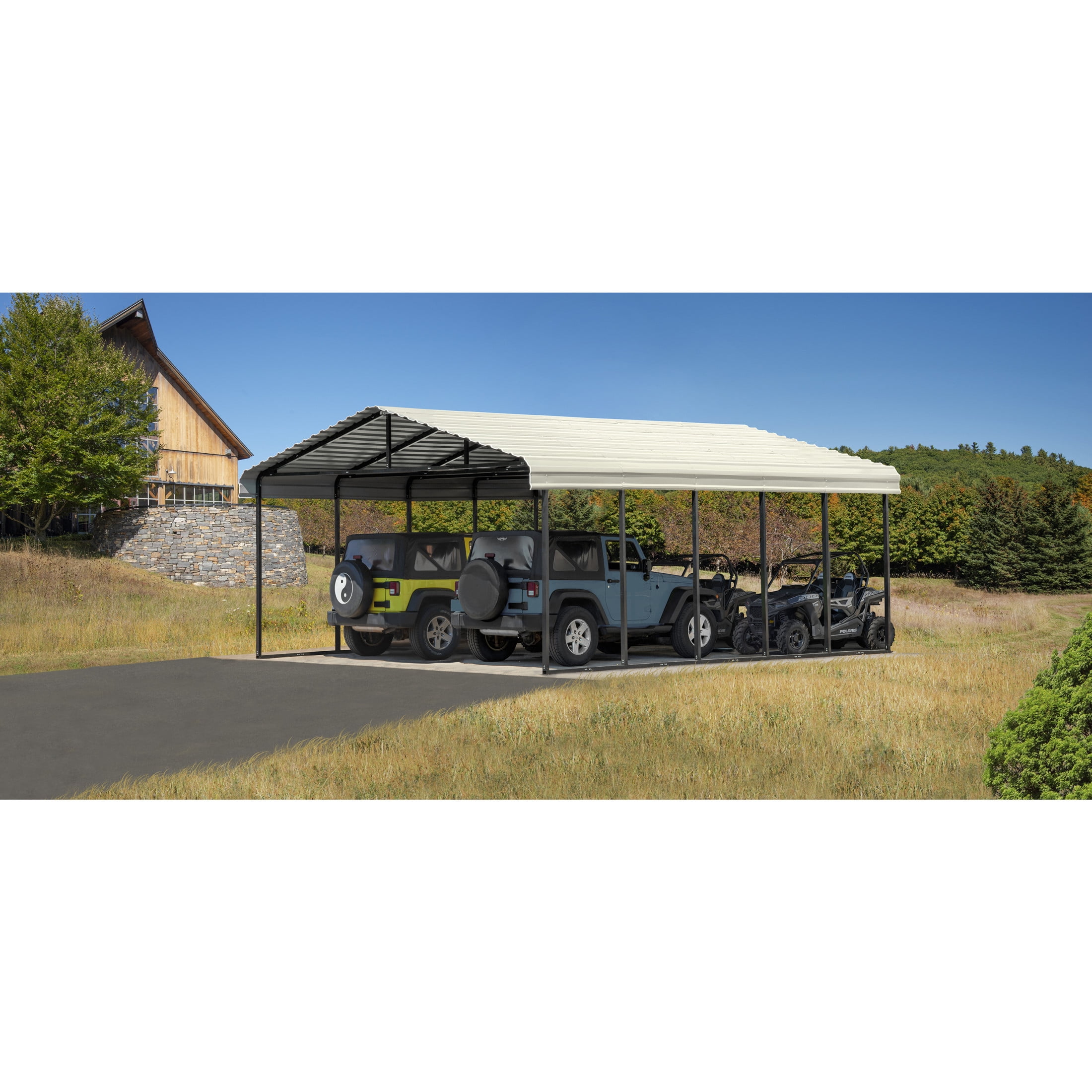 Arrow 20 x 24 x 9 ft Eggshell Carport