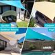 thumbnail image 5 of ZHAOCHENG Toldo triangular para sombrilla de exterior de 3 metros, toldo parasol plegable, toldo paisajístico (morado oscuro), 5 of 5