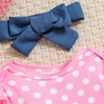 thumbnail image 6 of CAICJ98 Baby Girl Clothes Suspender Jumpsuit Newborn Long Sleeve Ruffled Romper + Cute Cartoon Pants + Headband Fall Winter Outfits Set (Pink,6-9 Months), 6 of 6