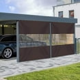thumbnail image 4 of COVERS&ALL Outdoor Clear Panel Curtain, 12 Oz Tarp Max Waterproof & UV Resistant with Rustproof Grommets, Ideal for Outdoors/Indoors (8' H x 10' W Feet, Coffee), 4 of 6