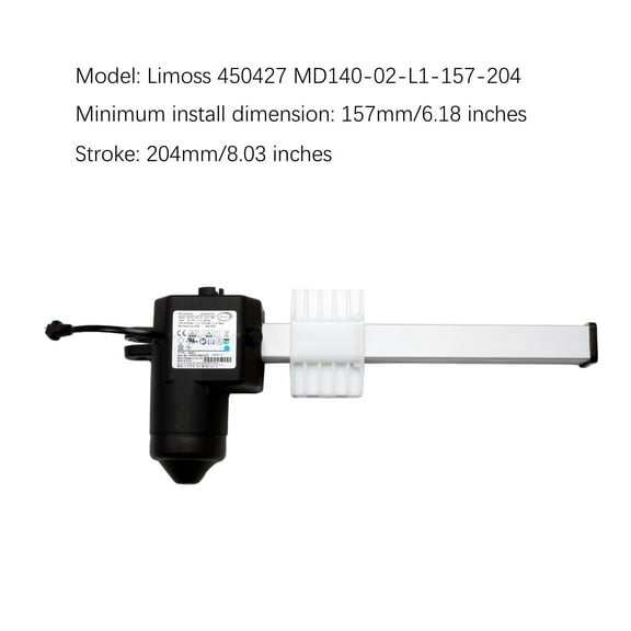 Limoss 450427 Recliner Motor Actuator Model MD140-02-L1-157-204 for Lift Chairs