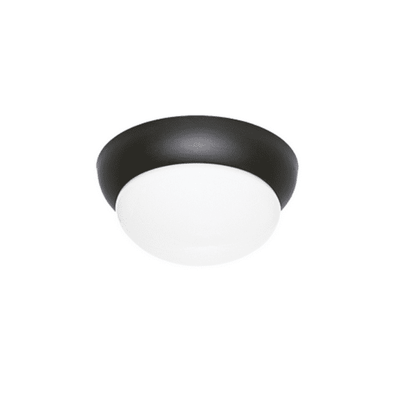 Luminario Plafón Techo Vidrio Opalino Circular Negro Maxxi Maxxi MX-PF4490/N/LED60