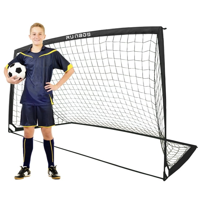 RUNBOW 9x5 ft Portable Kids Soccer Goal for Backyard Goals Adult Junior