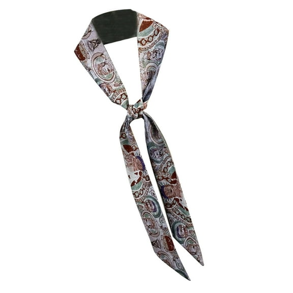 Women Skinny Scarf Thin Belt Tie Scarf Bag Handle Wrap Silk Feeling Choker Elegant Scarfs Decoration