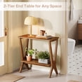 thumbnail image 6 of Tribesigns Retro 2-Tier Side Table, 23.6" Wooden Sofa End Table with Open Storage Shelves for Living Room, Bedroom, Small Space, Vintage Brown, 6 of 9