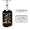 thumbnail image 2 of Forget The Bike Biker Stainless Steel or 18k Gold Premium Swivel Dog Tag Keychain, 2 of 10