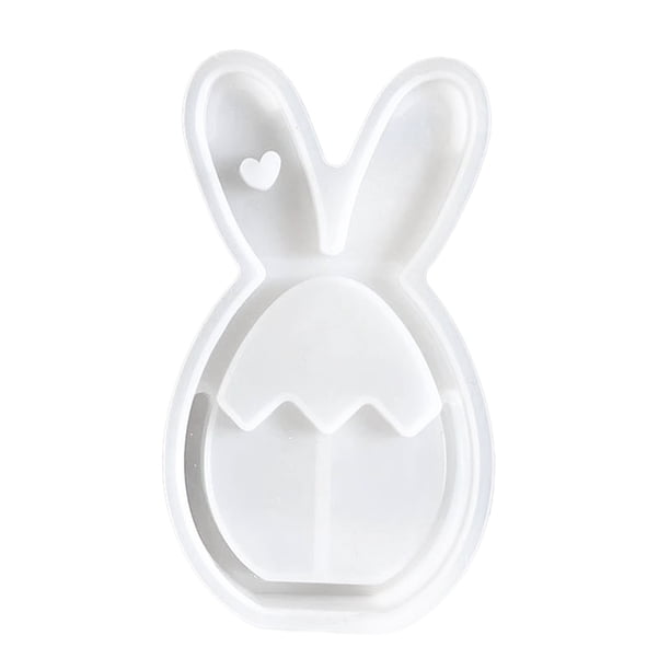 Molde de silicona flexible para conejito de Pascua, para chocolate, fondant, caramelos, cubitos de hielo, apto para lavavajillas, decoración 3D de Pascua.