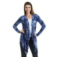 thumbnail image 2 of Made by Johnny Women's Off-Duty Open Front Tie Dye Cardigan M NAVY, 2 of 6
