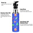 thumbnail image 3 of Yayeee 33oz Insulated Water Bottle Double Wall Stainless Steel with Flip Straw Lid, Colorful Cartoon Planets, 3 of 7