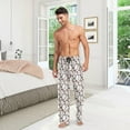 thumbnail image 7 of FREEAMG Baseball Pattern Pajama Pants for Men, Men's Separate Bottoms, Comfortable Lounge Pants for Men（187）, 7 of 7