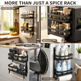 thumbnail image 2 of iFaveorr Magnetic Spice Rack for Refrigerators, Foldable Shelf with Towel Holder, 2-Tier Kitchen Organizer, 11.81 x 4.72 x 14.57 in, 2 of 7