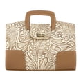 thumbnail image 1 of Bolso Para Dama Hueso Piel Grabado Flor Camel Piel Isis Nueva Imagen, 1 of 5