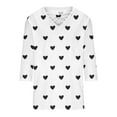 thumbnail image 5 of Xdegoge Cancel Membership + Womens 3/4 Sleeve Tops Hearts Graphic V Neck T Shirts Loose Fit Trendy Summer Tops 2025 Business Casual Tops Cute Soft Comfy Basic Tees My Recent Orders Placed, 5 of 5