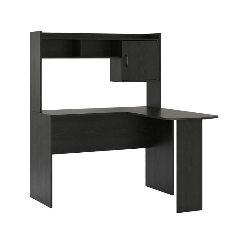 Mainstays L Shaped Desk with Hutch Black Oak Walmart