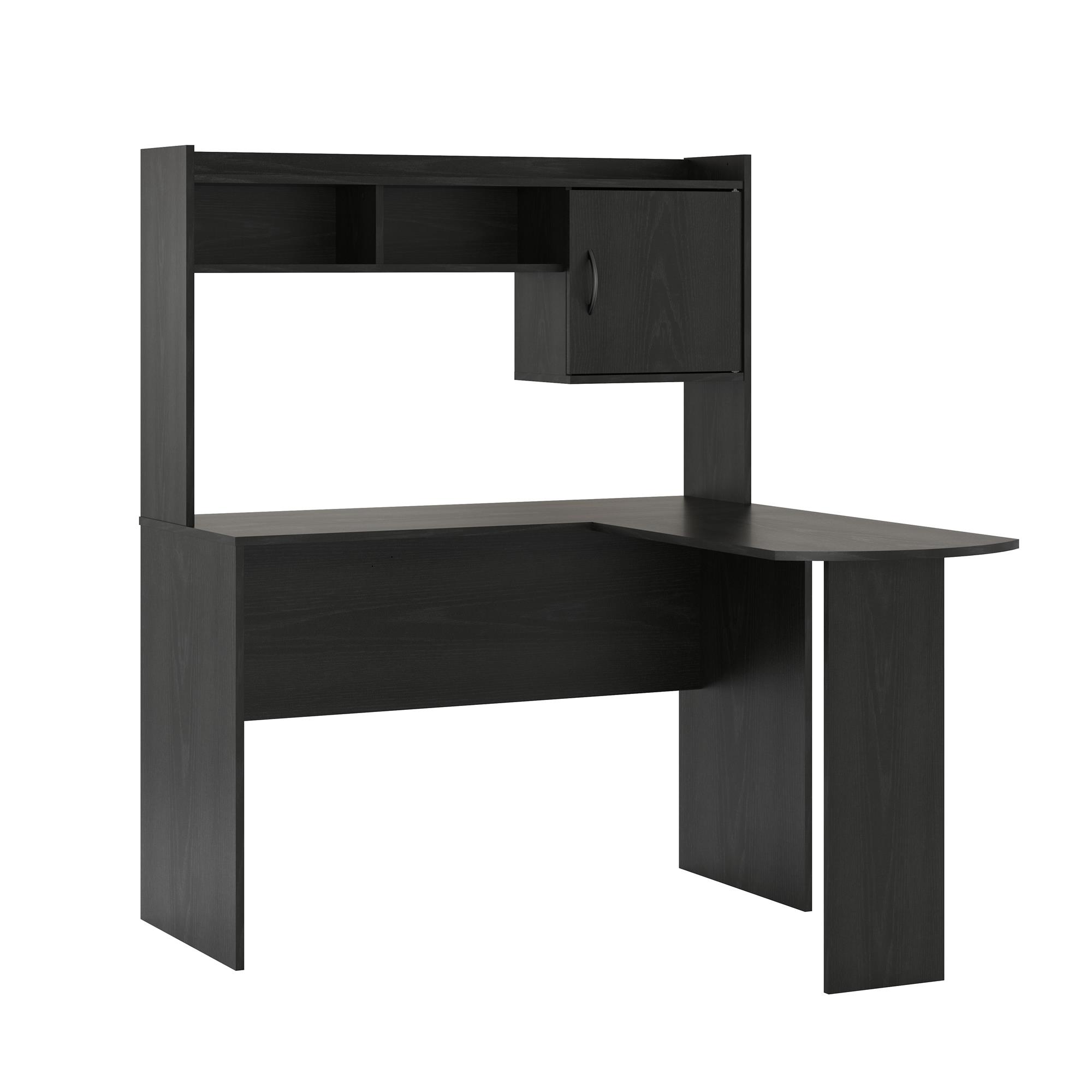 Mainstays L-Shaped Desk with Hutch, Black Oak - image 4 of 9