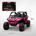 thumbnail image 3 of Qaba 2 Seater 24V 7AH Ride on Truck w/ Spring Suspension, Remote, Pink, 3 of 10