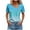 Sky Blue, variant on Womens Tops Short Sleeve Gradient Slanted Shoulder Neck Fashion Casual Short Sleeved Spring And Summer Top