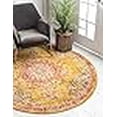 thumbnail image 3 of Unique Loom Penrose Center Medallion Rug3' 3 x 3' 3 Round Gold/Red, 3 of 4