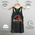 thumbnail image 3 of Women's Jurassic Park T Rex Logo  Racerback Tank Top Black Heather Medium, 3 of 8