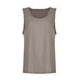 thumbnail image 5 of TODOZO Linen Sleeveless Tops for Women Summer Trendy Plain Ruffled V Neck Tank Shirts Casual Women's Sleeveless Ruffled V Neck Tops Summer Linen Tank Tops Solid Color Raw Edge Hem Camisoles, 5 of 6