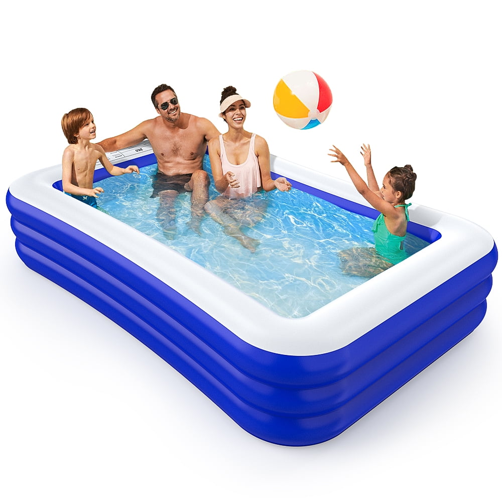 180cm 3 Ring Inflatable Family Swimming Pool Outdoor Backyard Inflated Tubs Kid 