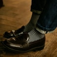 thumbnail image 4 of Men's Mercerized Cotton Dress Socks Business Casual Plaid Crew Sock Lightweight Soft Comfort, Medium 7.5-11.5, 4 of 7