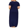 thumbnail image 4 of Robe d'Été Décontractée pour Femme à Col Rond, Grande Taille, Manches Courtes, Unie, Ample, avec Poches, Longue, Robe de Plage pour Femmes 2022, 4 of 6