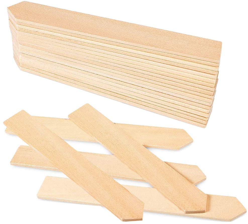 Zkptops 50Pcs Plant Labels Wooden Plant Tags Waterproof Nursery Garden Labels Markers Eco-Friendly Plant Sign Stakes Sticks for Seed Pot Herbs Flowers Vegetables 6”0.78” 