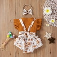 thumbnail image 5 of Newborn Baby Girl Floral Outfits Top T shirt Ruffle Shorts Clothes 3PCS Set 0-24M, 5 of 12