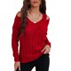 thumbnail image 3 of Suéter de Punto con Cuello en V y Hombros Descubiertos para Mujer Nikou Acabado de Lujo, 3 of 6