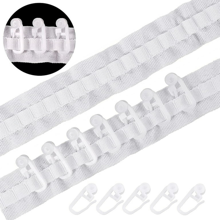  Curtain Heading Tape with Plastic Grommets 10.9 Yards White  Curtain Cloth Tape Drapery Tape Curtain Accessories for Home Window Drapery  DIY Sewing (Curtain Tape +Grommets) : Arts, Crafts & Sewing