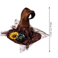 thumbnail image 2 of Cutuoiiu Women's Halloween Party Accessory Solid Color Vintage Witch Hat Floral Decor Mesh Wide Brim Hat for Halloween Dress‑Up Theme Activities, 2 of 6