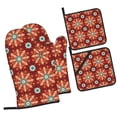 thumbnail image 2 of XMXT Heat Resistant Oven Mitts and Pot Holders Sets, Elegant Turkish Tattoo Oven Mitt Hot Pads Kitchen Cooking BBQ Gloves, 4 Pcs, 2 of 8