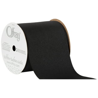 Offray Ribbon, Black 1 1/2 inch Acetate Polyester Outdoor Ribbon