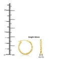 thumbnail image 4 of Tilo Jewelry 14K Yellow Gold Diamond-Cut Engraved Round Hoop Earrings for Women & Unisex | X-Pattern Design | 16mm - 0.63 Inch, 4 of 9