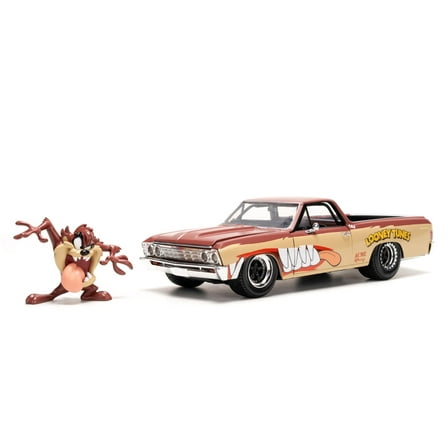 Looney Tunes 1:24 1967 Chevy El Camino Die-Cast Car & 2.75" Tasmanian Devil Figure, Toys for Kids and Adults