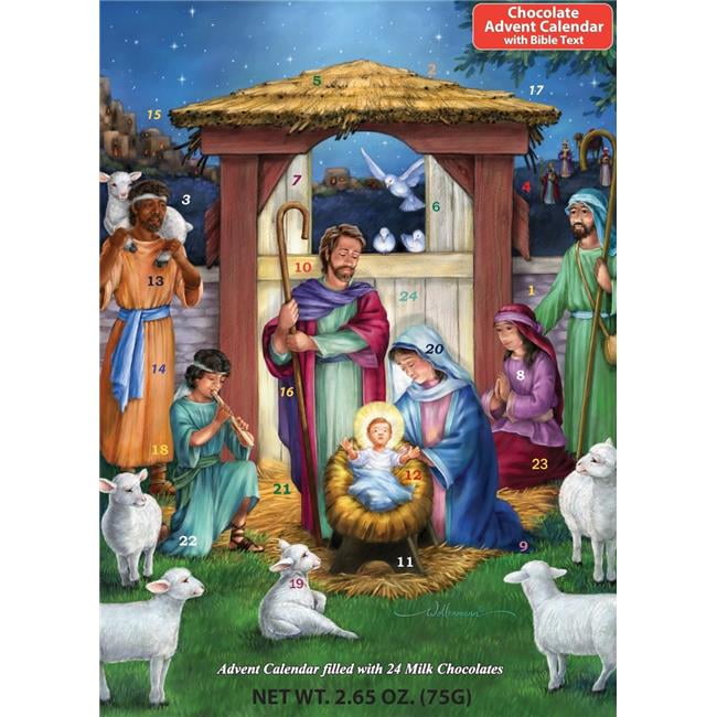Vermont Christmas Company Holy Manger Chocolate Advent Calendar and Nativity 