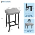 thumbnail image 2 of Kicctian Bar Stools Set of 4 – 24" Counter Height Leather Barstools with Irregular Legs, Compact for Small Spaces, Kitchen Home Bar Dining Room, Caramel,Grey, 2 of 7