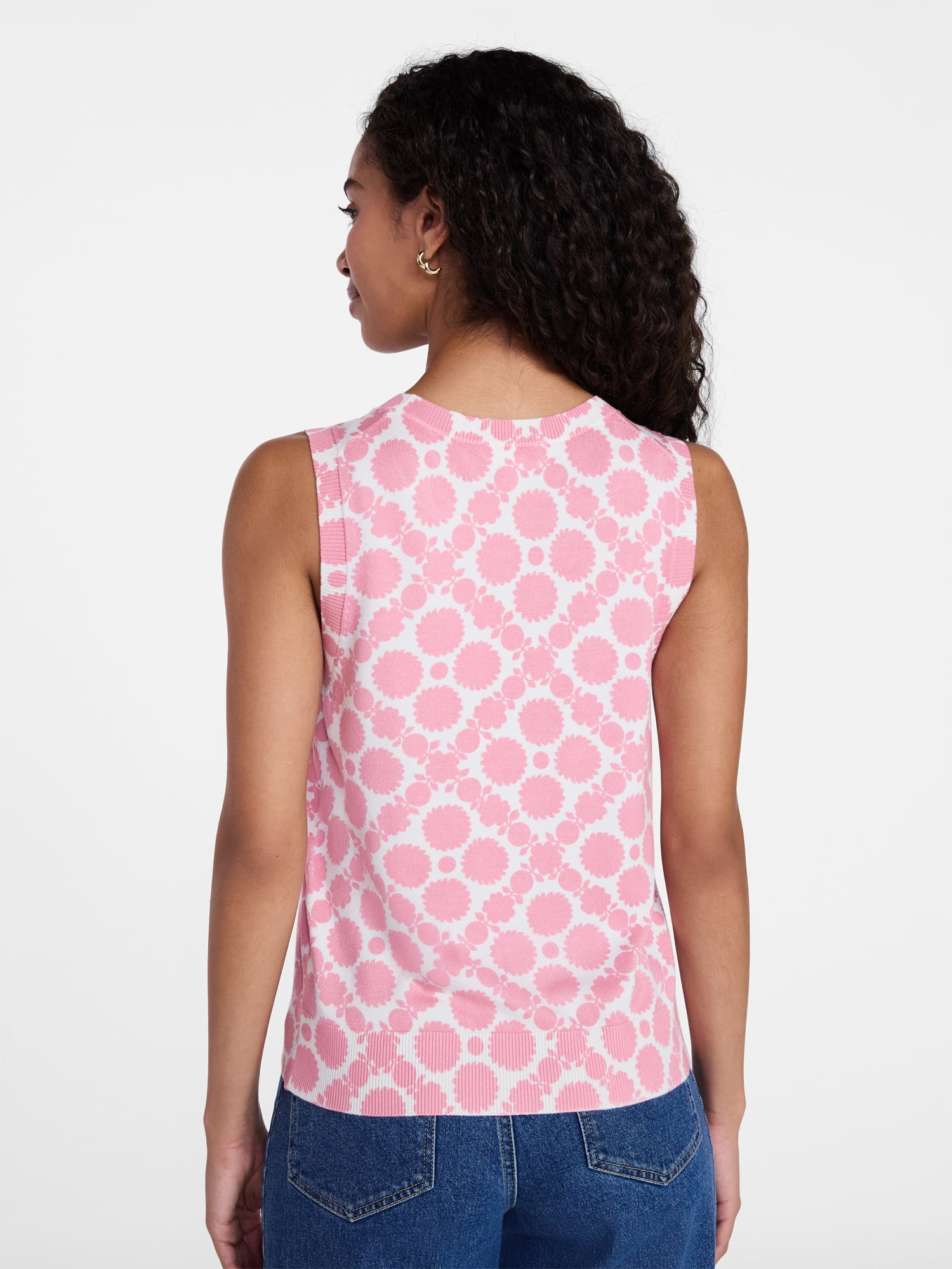 Time and Tru Women's Fine Gauge Sleeveless Sweater Shell, Lightweight, Sizes XS-XXXL